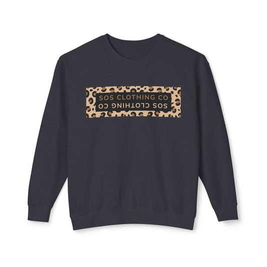 Lightweight Leopard Print Crewneck Sweatshirt