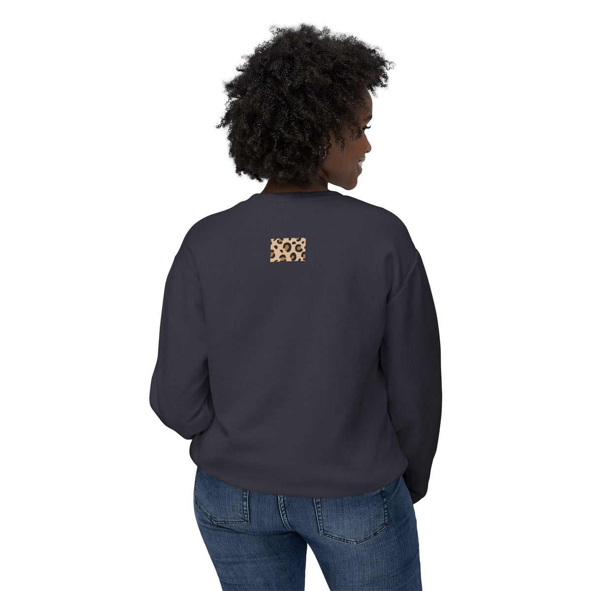 Lightweight Leopard Print Crewneck Sweatshirt