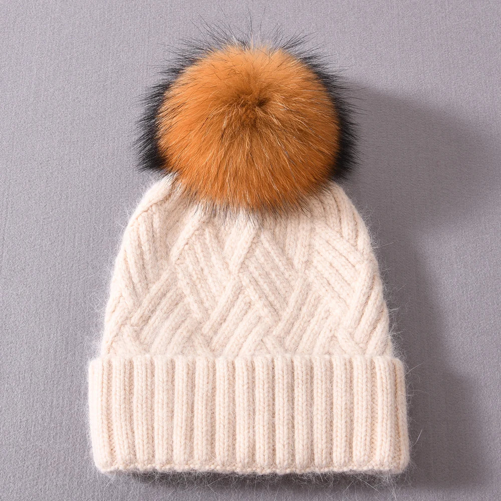 Womens Beanie Cashmere Wool Blend