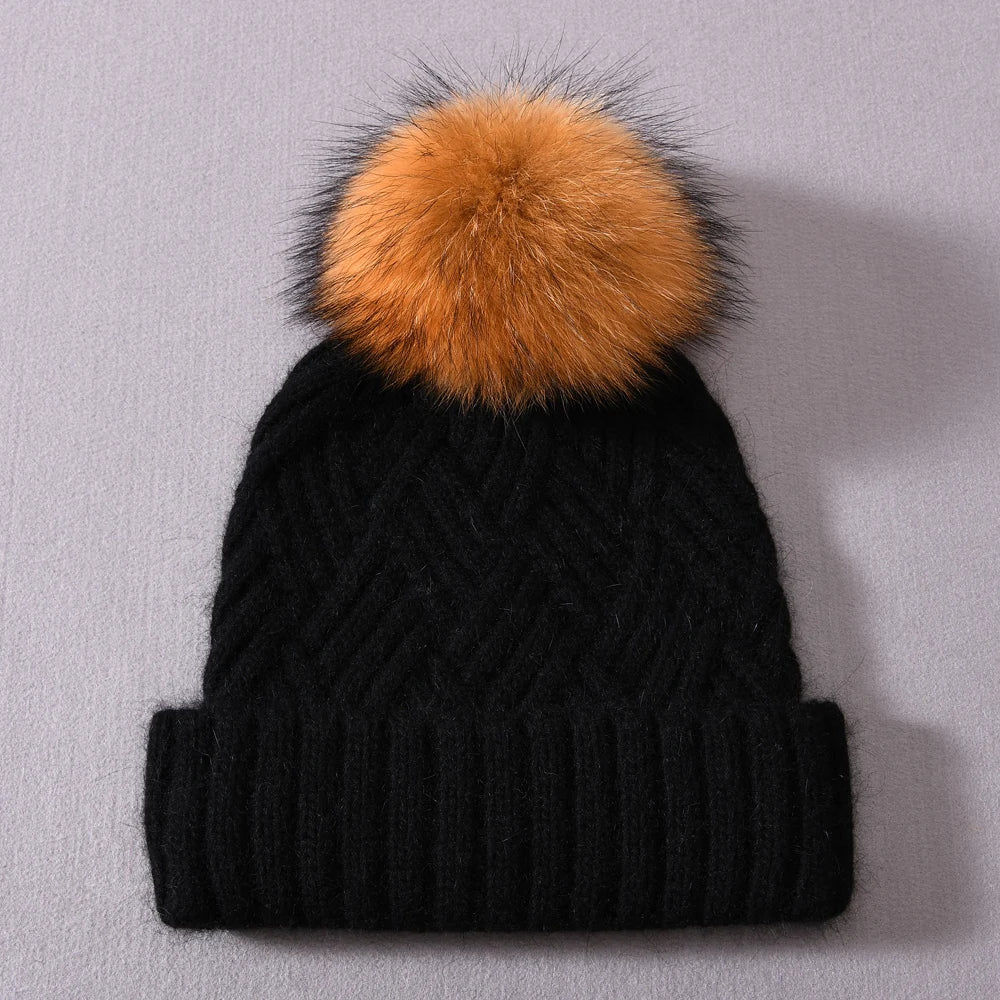 Womens Beanie Cashmere Wool Blend