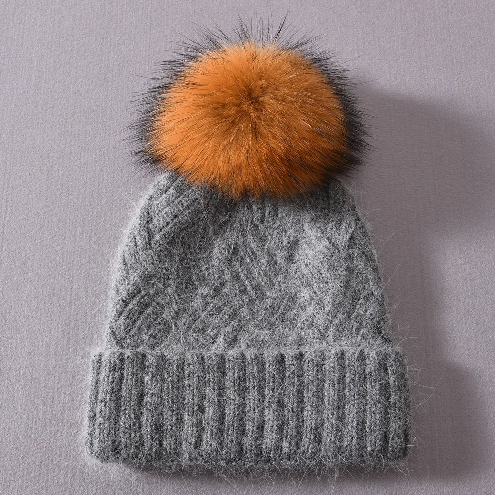 Womens Beanie Cashmere Wool Blend
