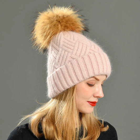 Womens Beanie Cashmere Wool Blend