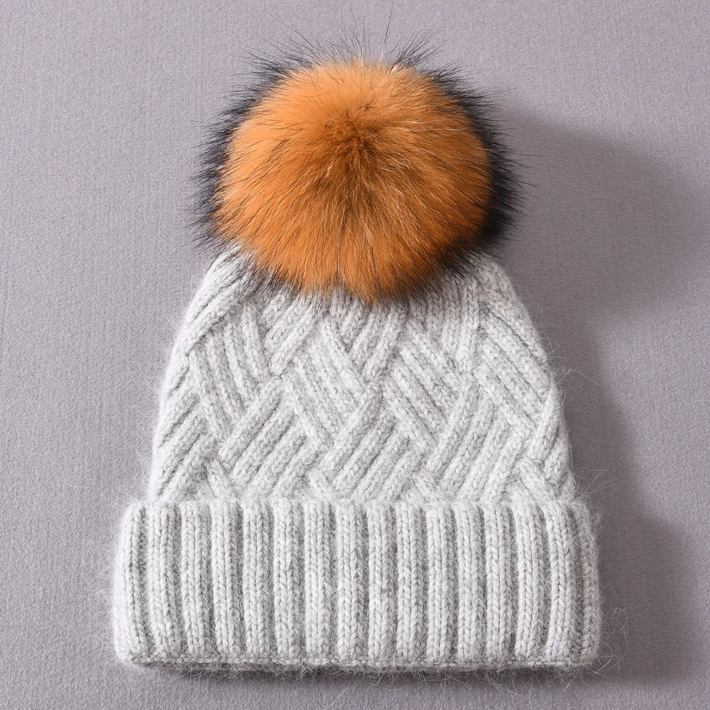 Womens Beanie Cashmere Wool Blend