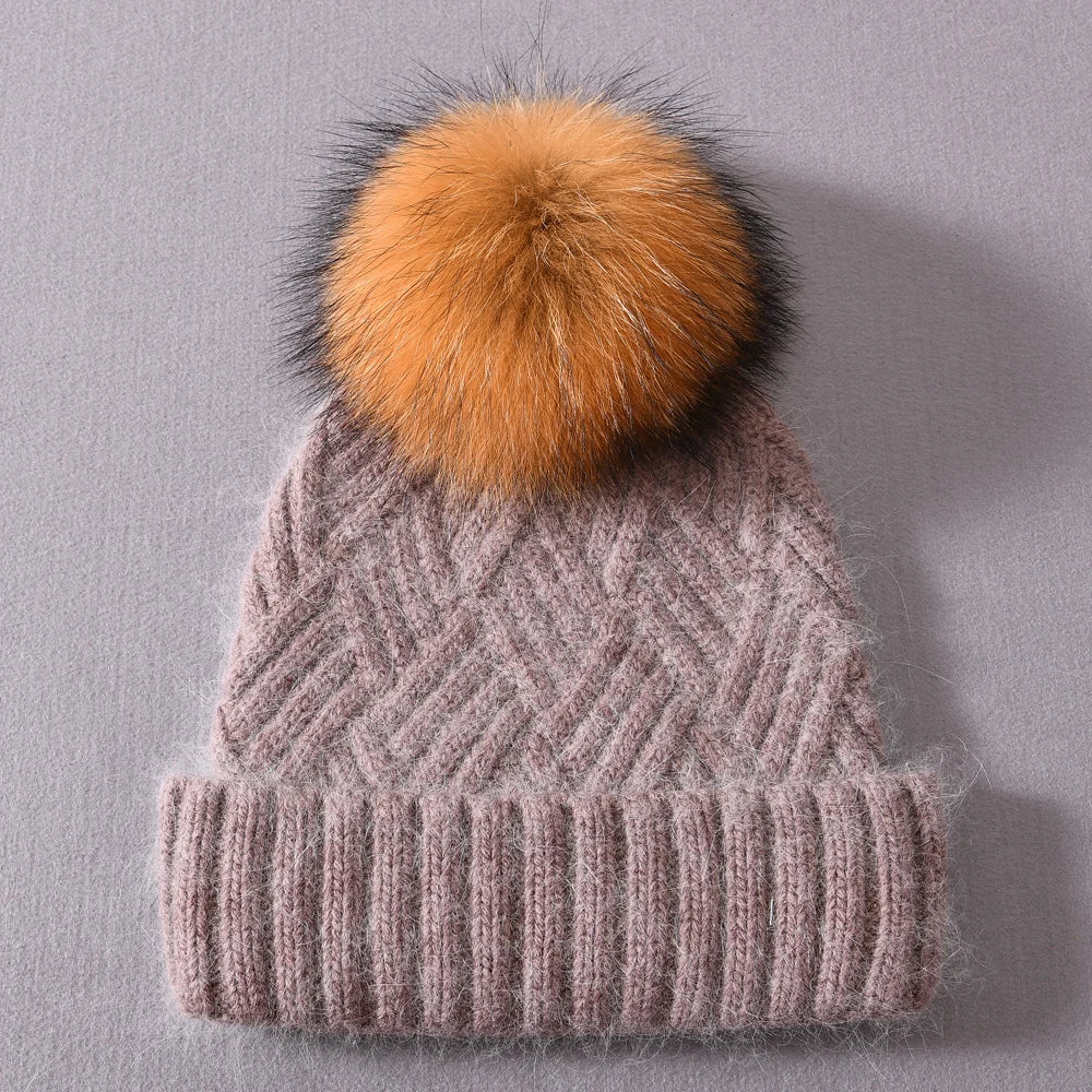 Womens Beanie Cashmere Wool Blend