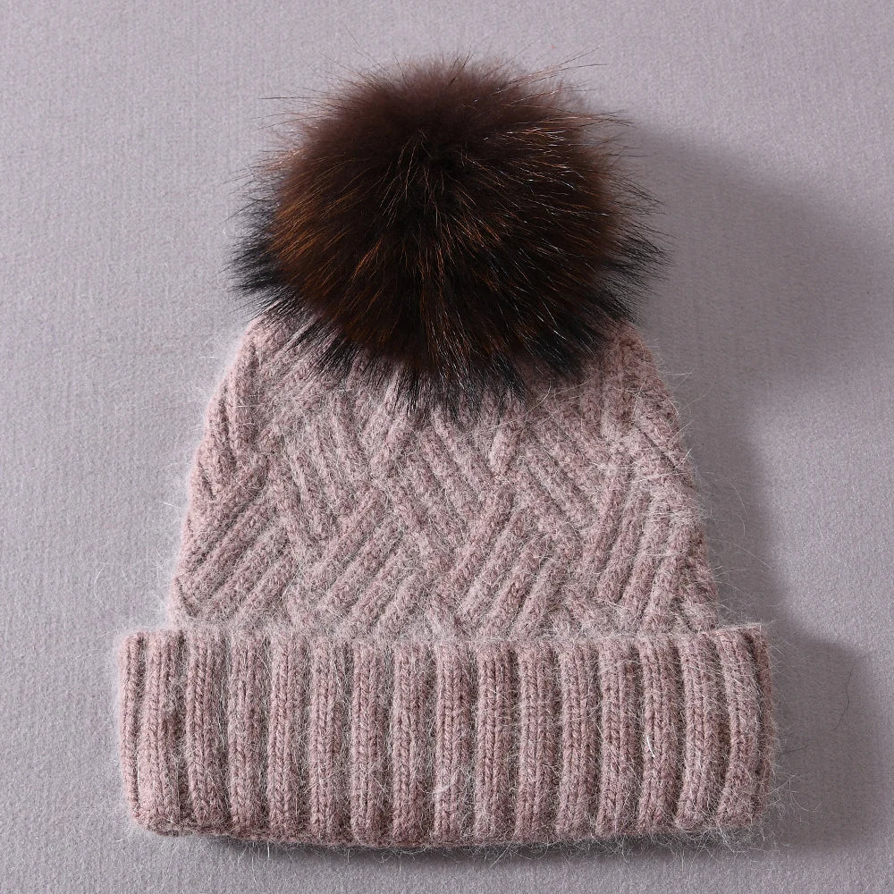 Womens Beanie Cashmere Wool Blend
