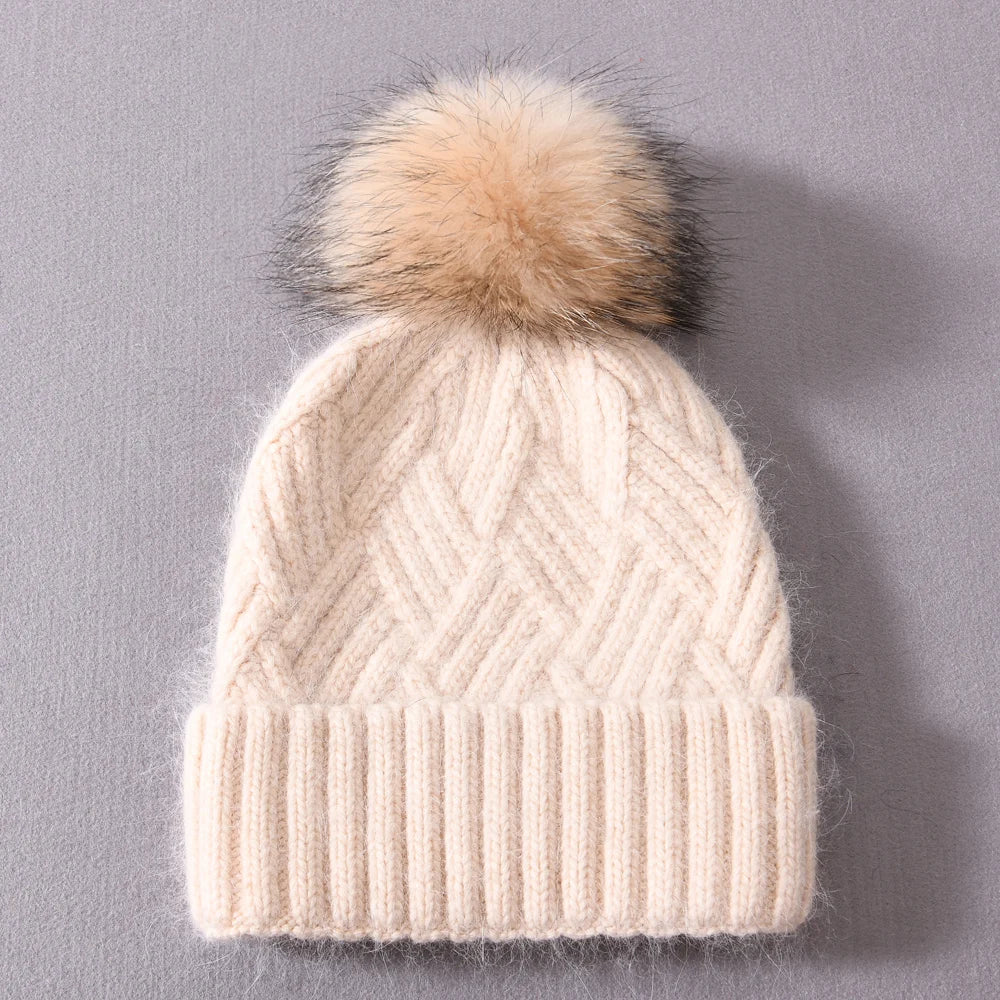 Womens Beanie Cashmere Wool Blend