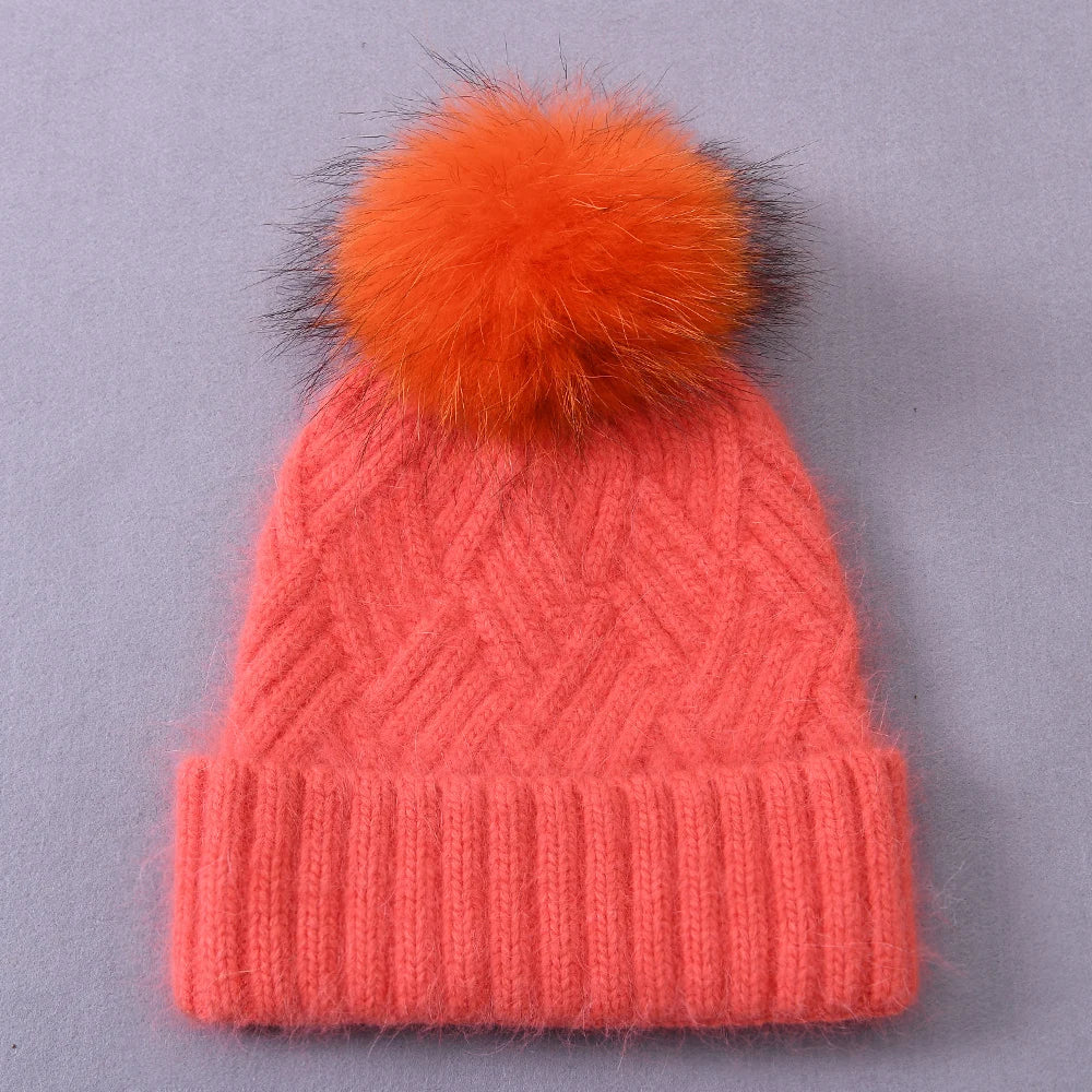 Womens Beanie Cashmere Wool Blend