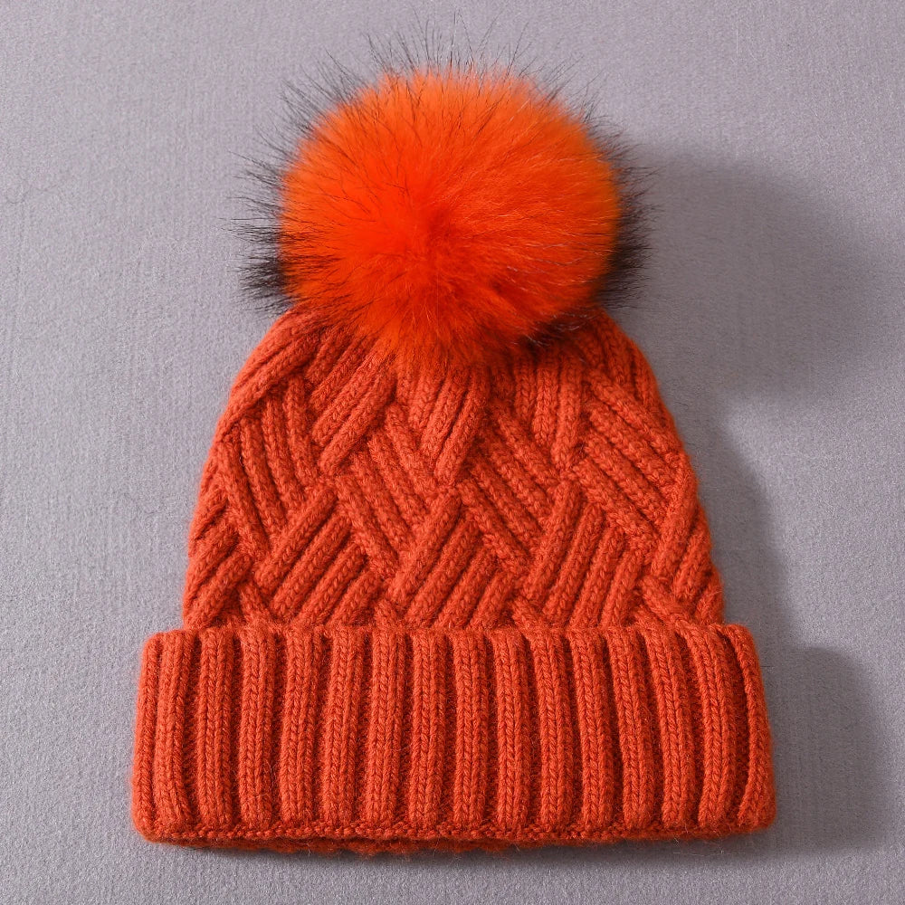 Womens Beanie Cashmere Wool Blend