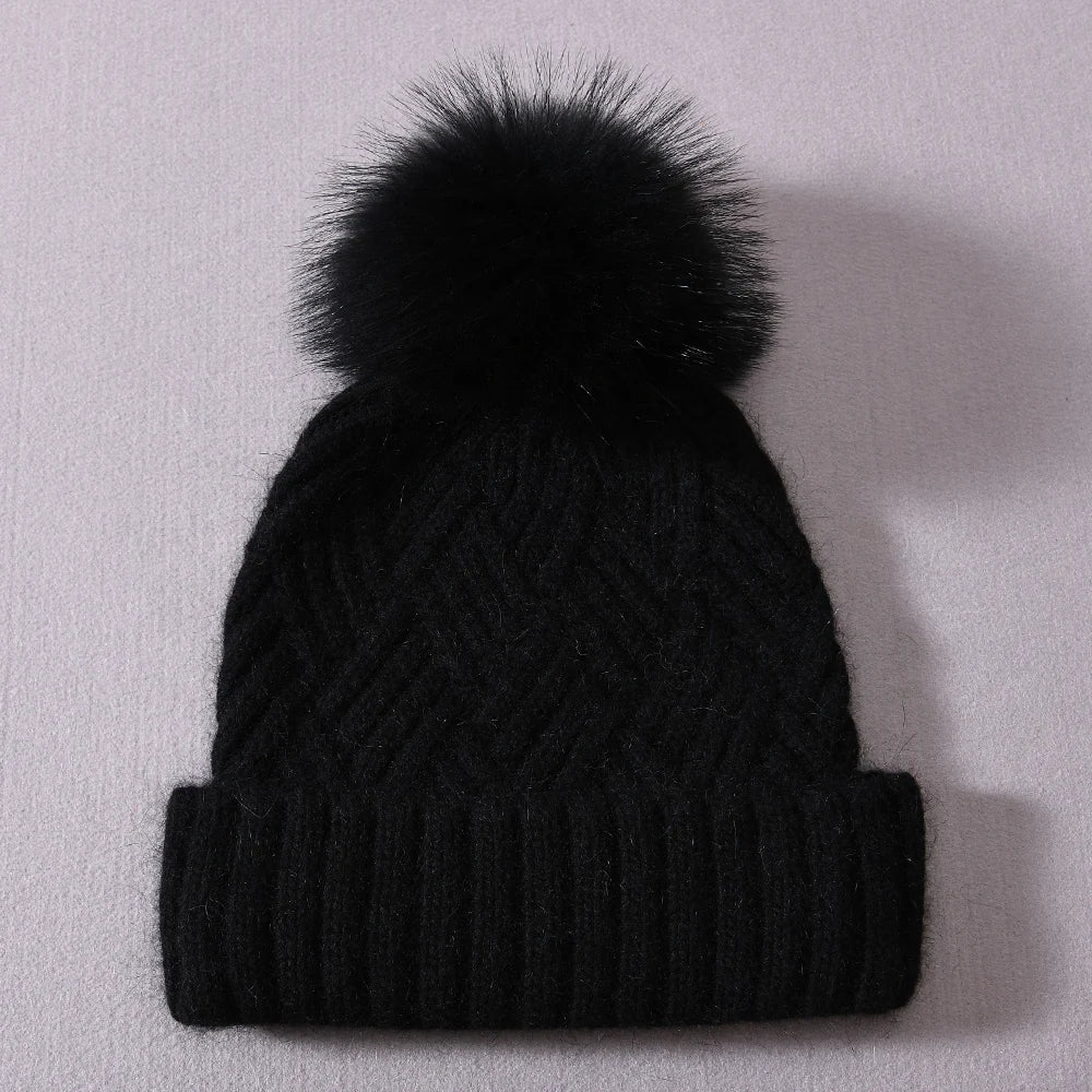 Womens Beanie Cashmere Wool Blend