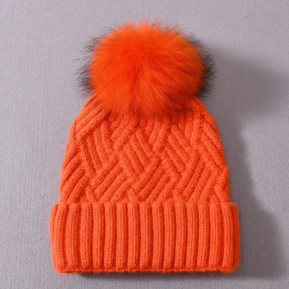 Womens Beanie Cashmere Wool Blend