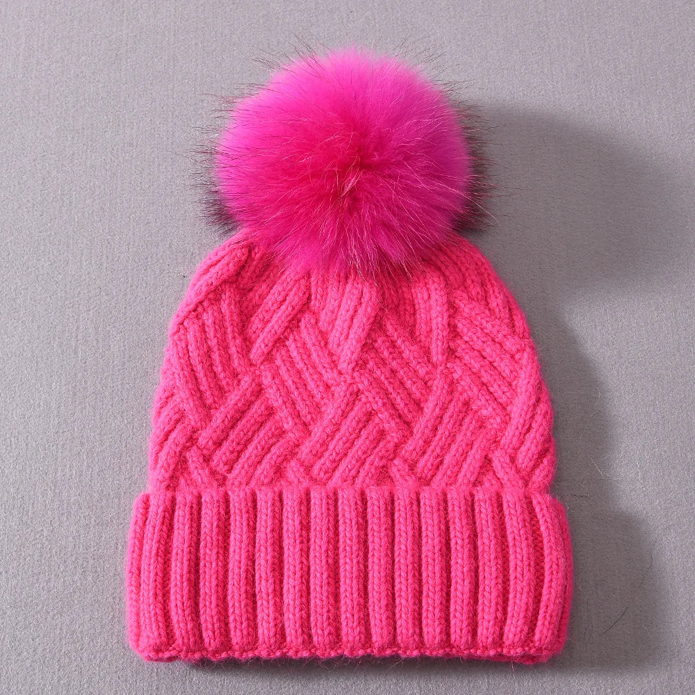 Womens Beanie Cashmere Wool Blend