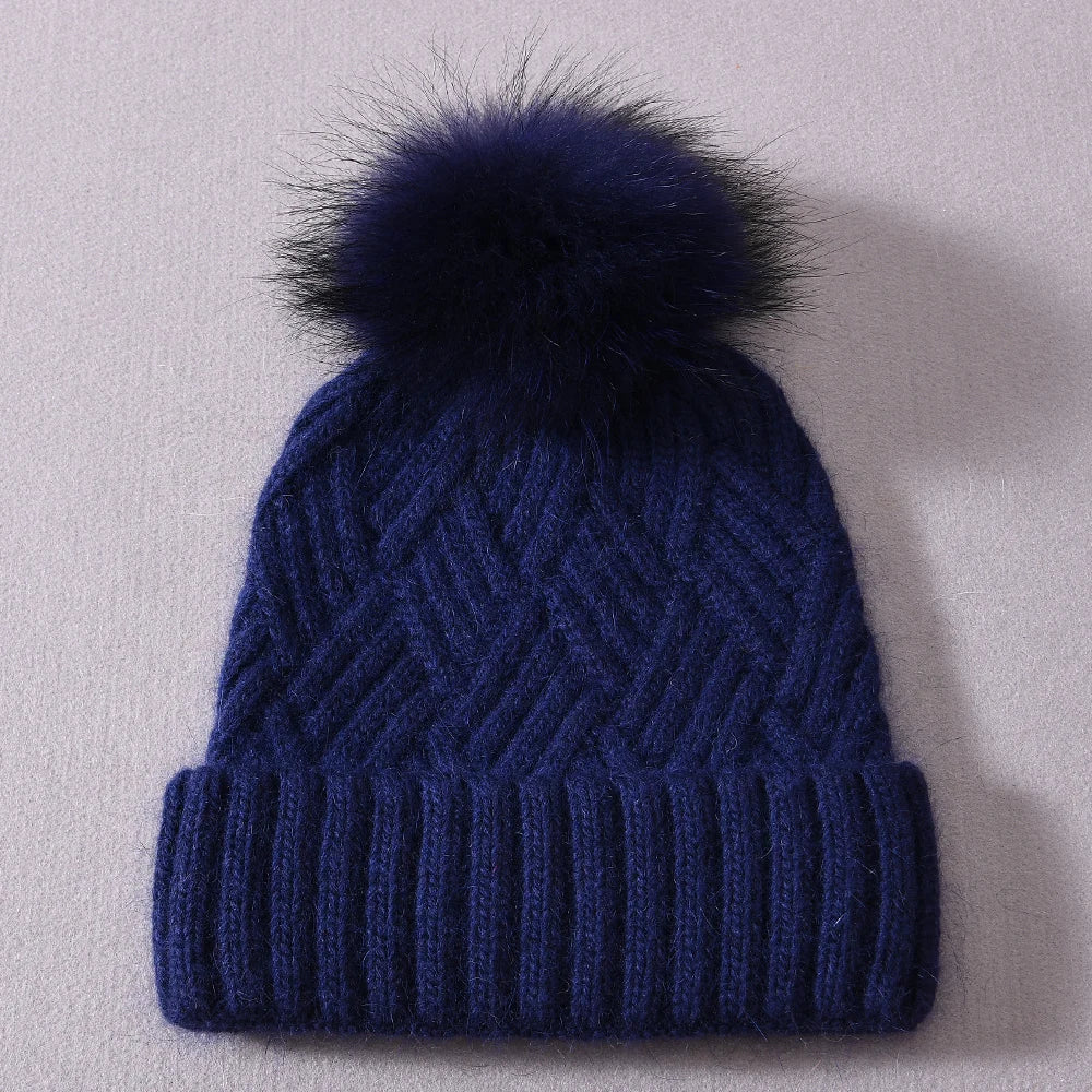 Womens Beanie Cashmere Wool Blend