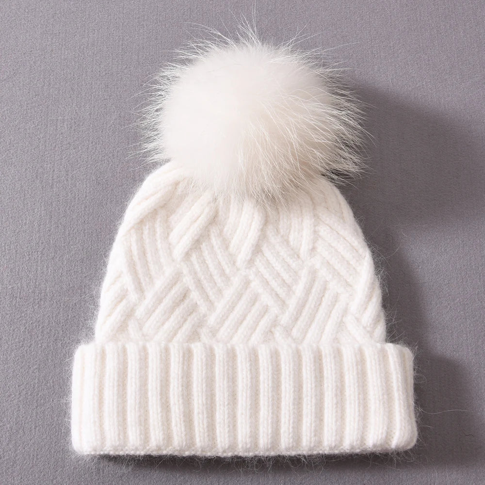 Womens Beanie Cashmere Wool Blend