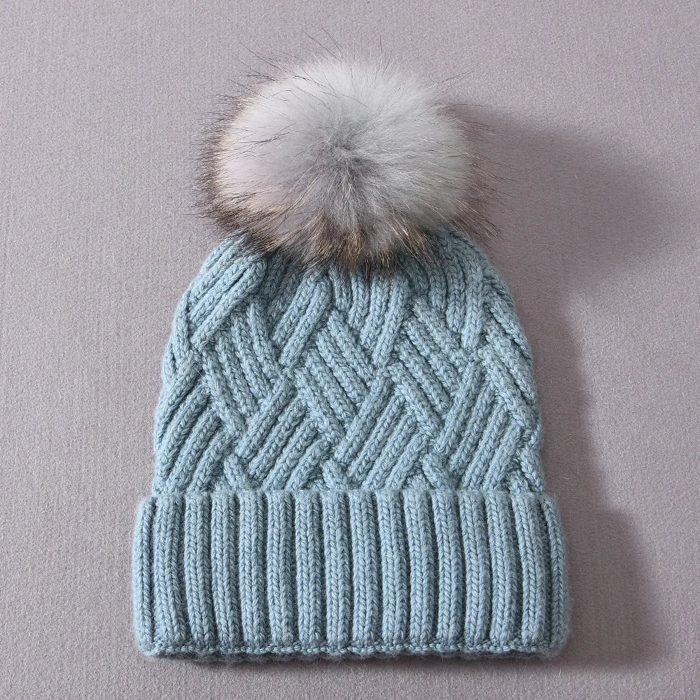 Womens Beanie Cashmere Wool Blend