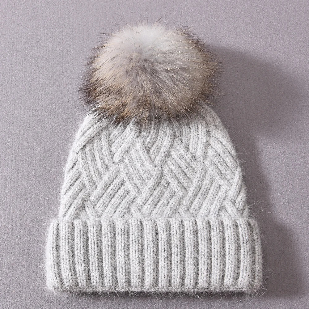 Womens Beanie Cashmere Wool Blend
