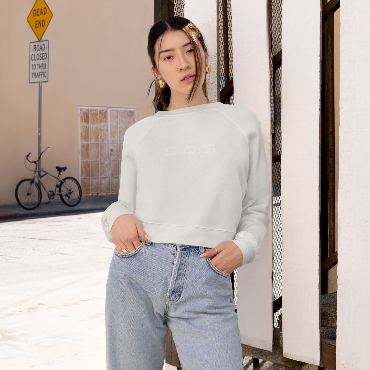 Cropped Fleece Sweatshirt