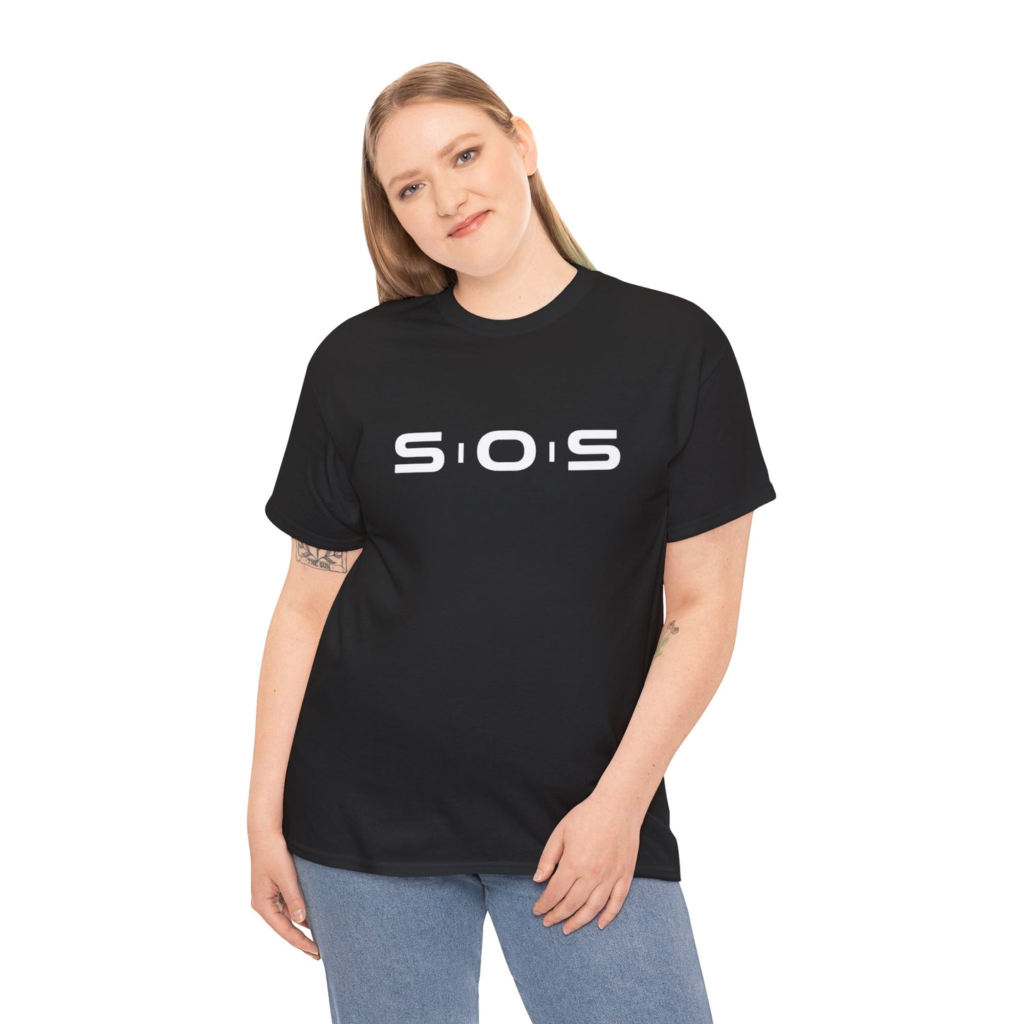 SOS Minimalist Logo T‑Shirt — Black Graphic Tee
