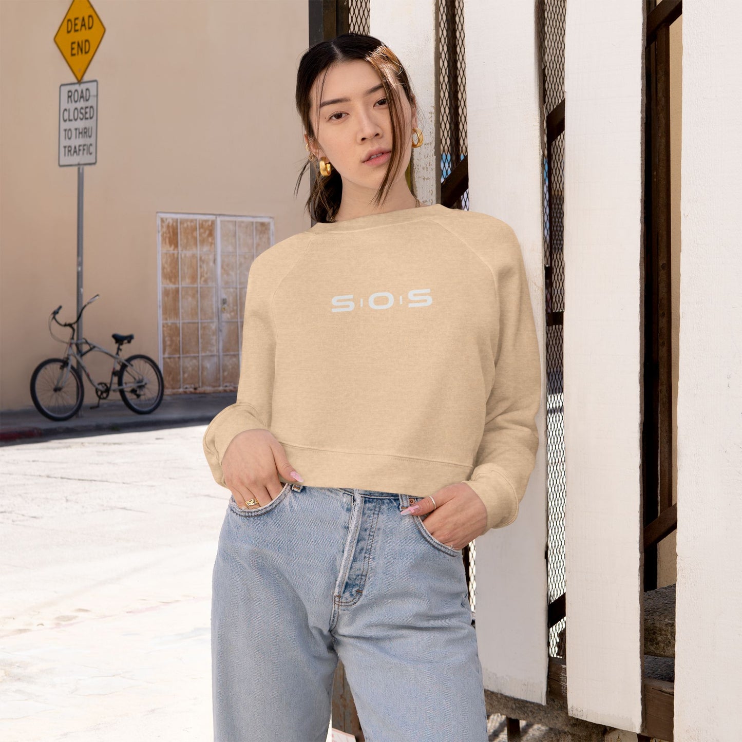 Cropped Fleece Sweatshirt