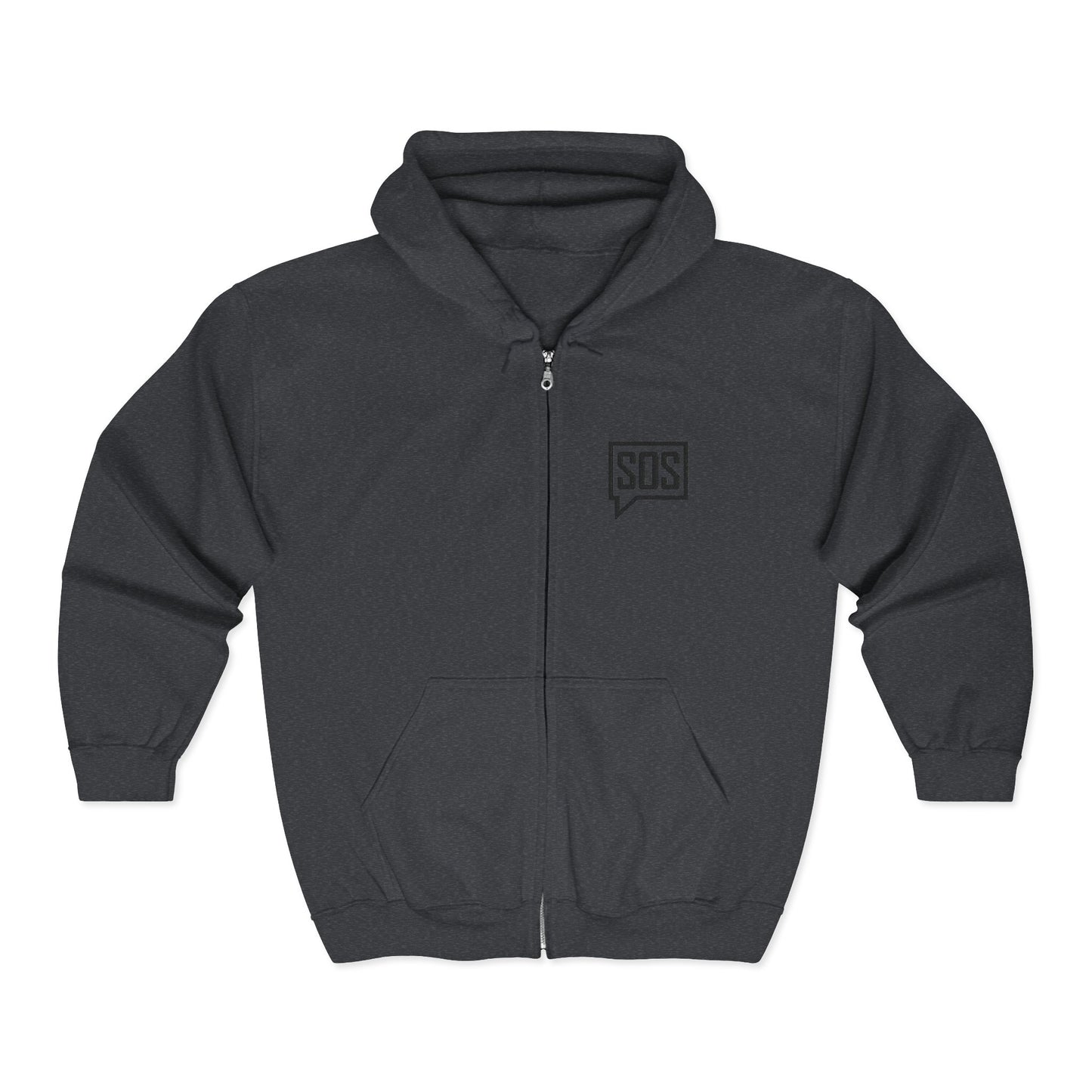 Full-Zip Hoodie with Chest Logo