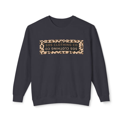 Lightweight Leopard Print Crewneck Sweatshirt