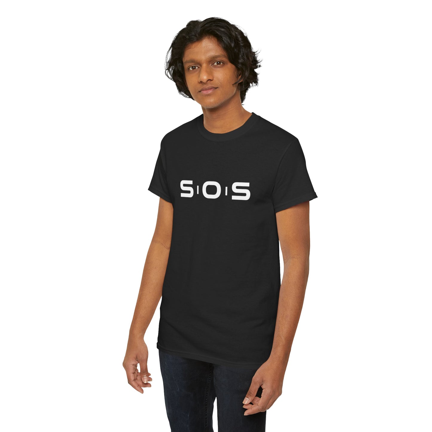 SOS Minimalist Logo T‑Shirt — Black Graphic Tee