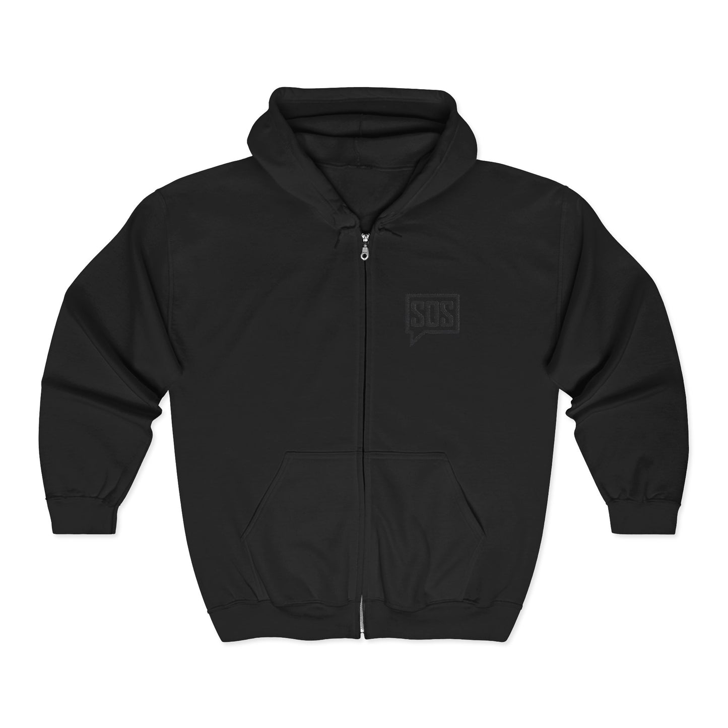 Full-Zip Hoodie with Chest Logo