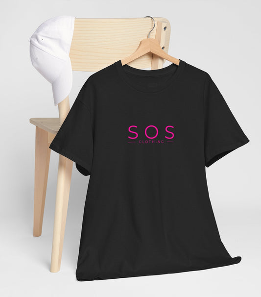 Women's Cotton Tee - Hot pink logo