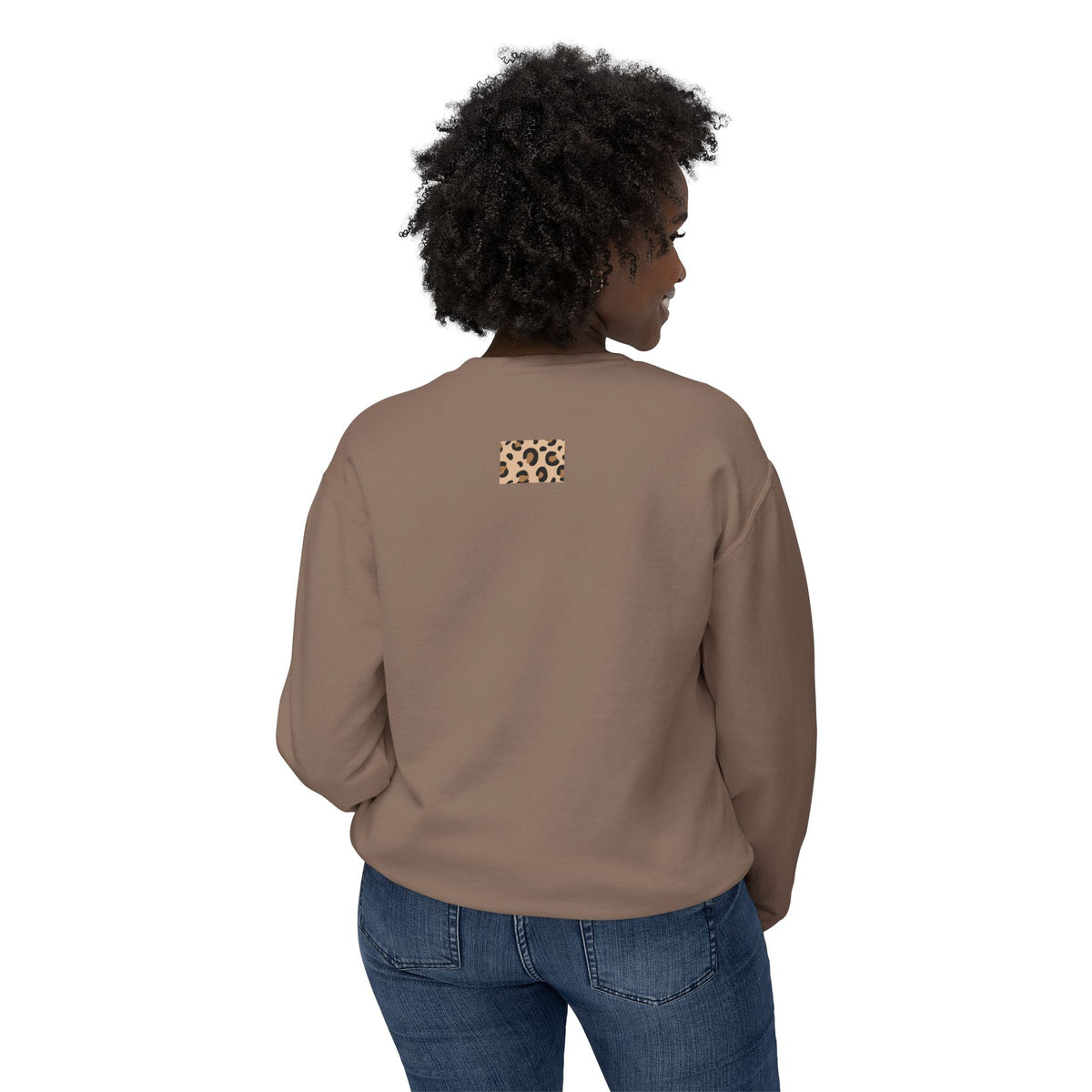 Lightweight Leopard Print Crewneck Sweatshirt