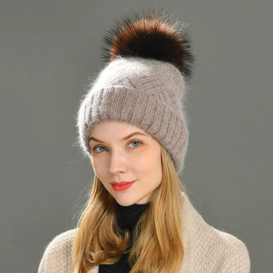 Womens Beanie Cashmere Wool Blend