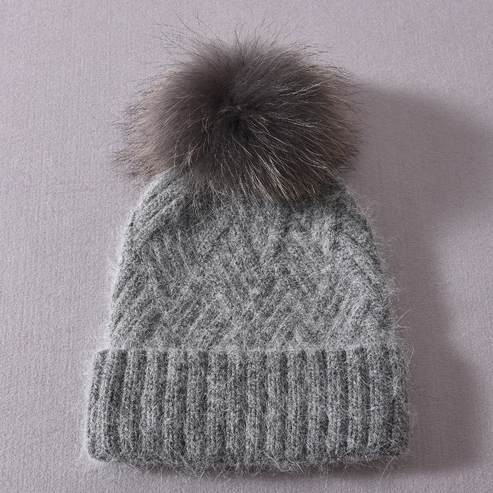 Womens Beanie Cashmere Wool Blend