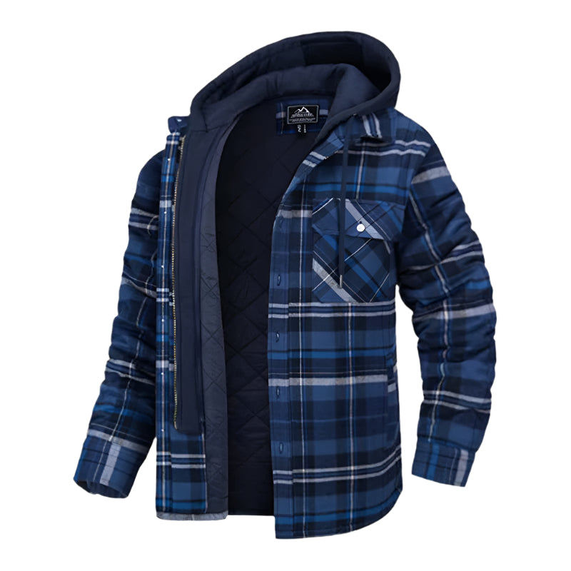 Mens Plaid Hooded Jacket