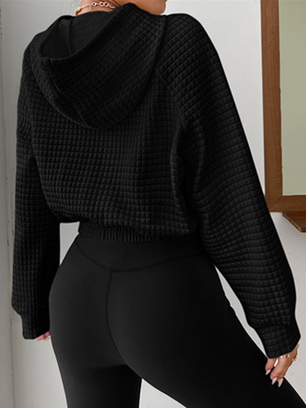 Waffle Crop Hoodie
