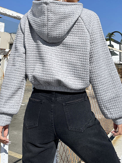 Waffle Crop Hoodie