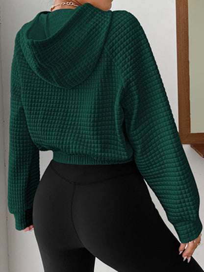 Waffle Crop Hoodie