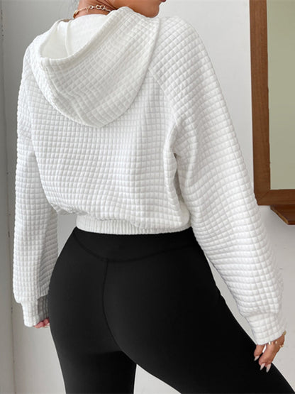 Waffle Crop Hoodie