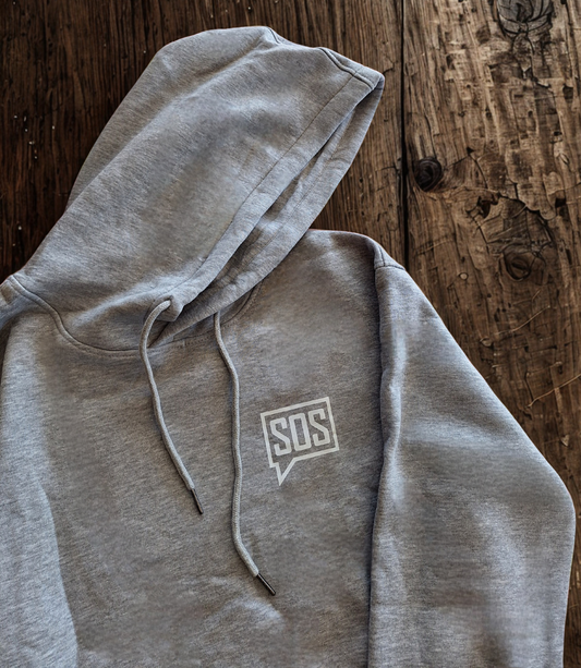 Grey Hoodie / White Logo