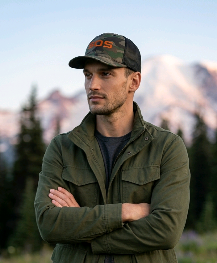 FLARE Camo trucker hat